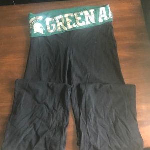 Yoga flare Pink pants-Michigan state